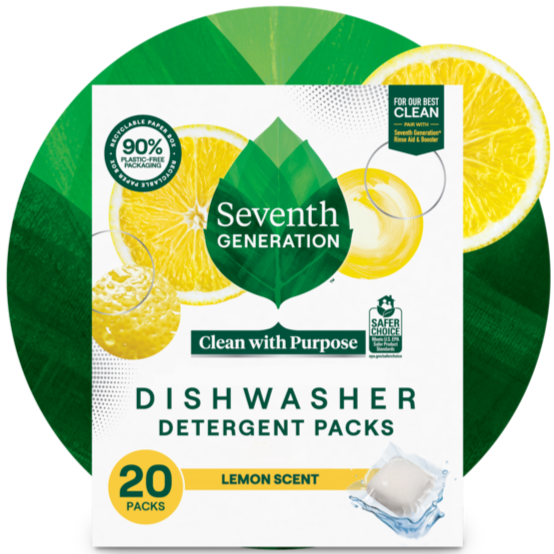 Seventh Generation Dishwasher Pods Lemon 20pk.
