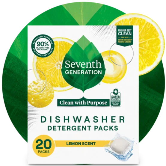Seventh Generation Dishwasher Pods Lemon 20pk.