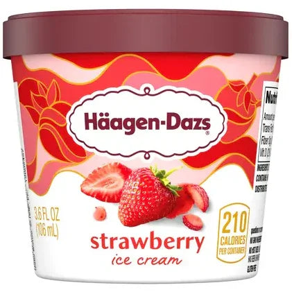 Haagen Dazs Ice Cream Cups Strawberry 3.6oz.