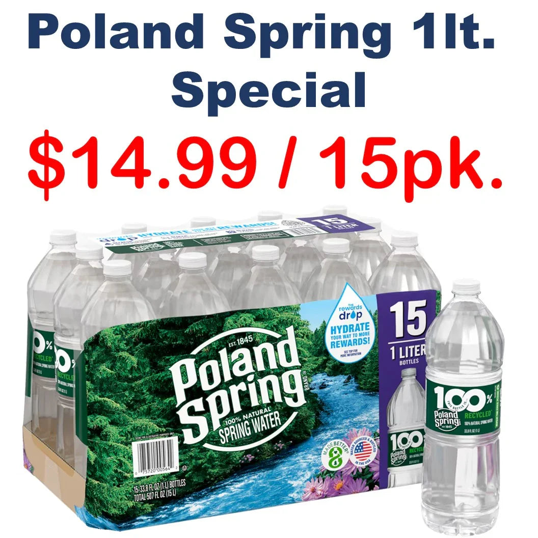 Poland Spring Water 1 Liter 15-Pack Special