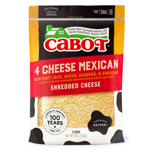 Cabot Cheese Shredded 4 Cheese Mexican 8oz. - Greenwich Village Farm