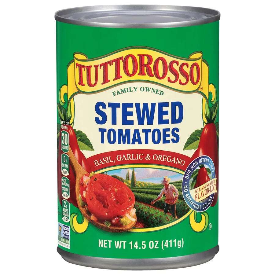 Tuttorosso Italian Stewed  Tomatoes  Basil,Garlic & Oregano 14.5oz. (Copy)