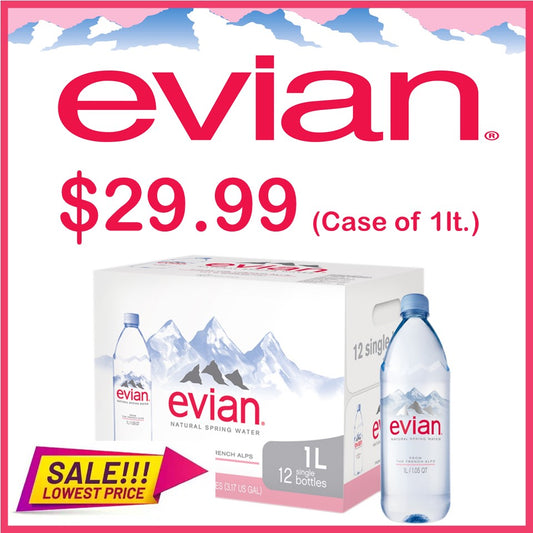 Evian Water 1 Liter 12 Pack Special