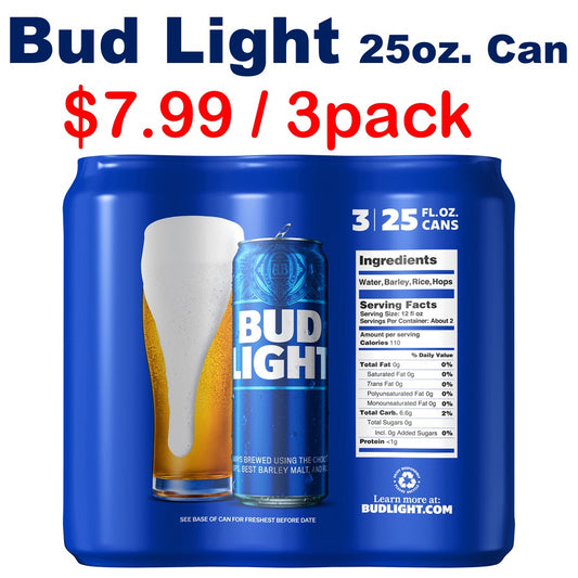 Bud light 25oz. Can Special