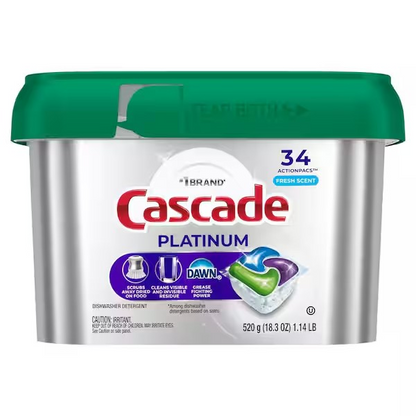 Cascade Platinum Dishwasher Action Pack