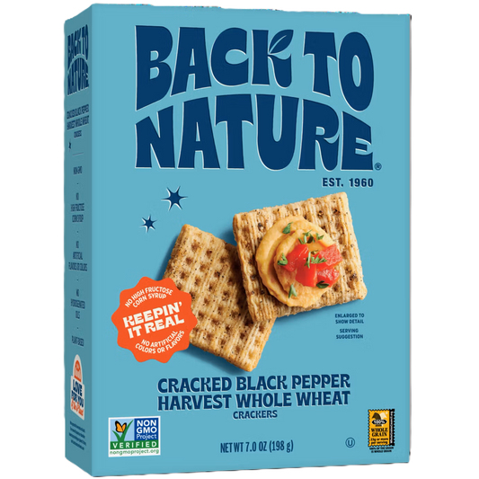 Back to Nature Cracked Black Pepper Harvest Whole Wheat Cracker 7oz. (Copy)