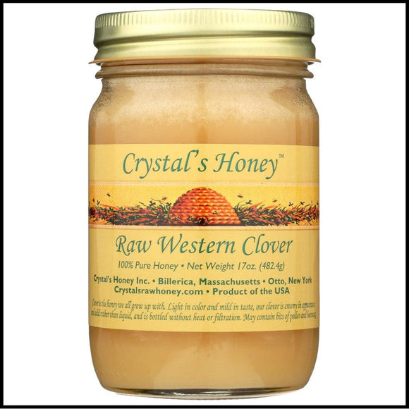 Crystal's Honey Raw Western Clover 17oz. - Greenwich Village Farm
