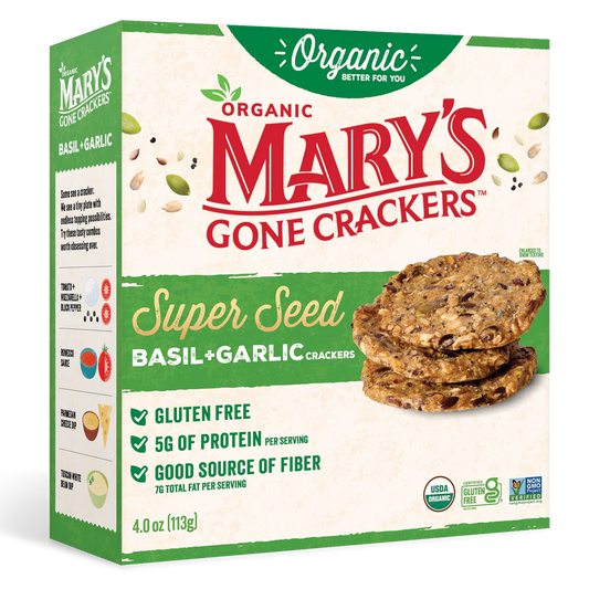 Mary's Gone Crackers Super Seed Basil Garlic 4oz.