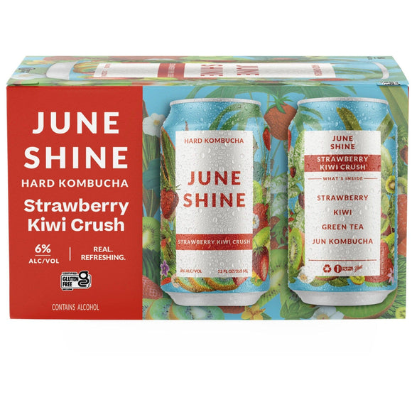 Juneshine Hard Kombucha Strawberry Kiwi Crush 12oz. Can - Greenwich Village Farm