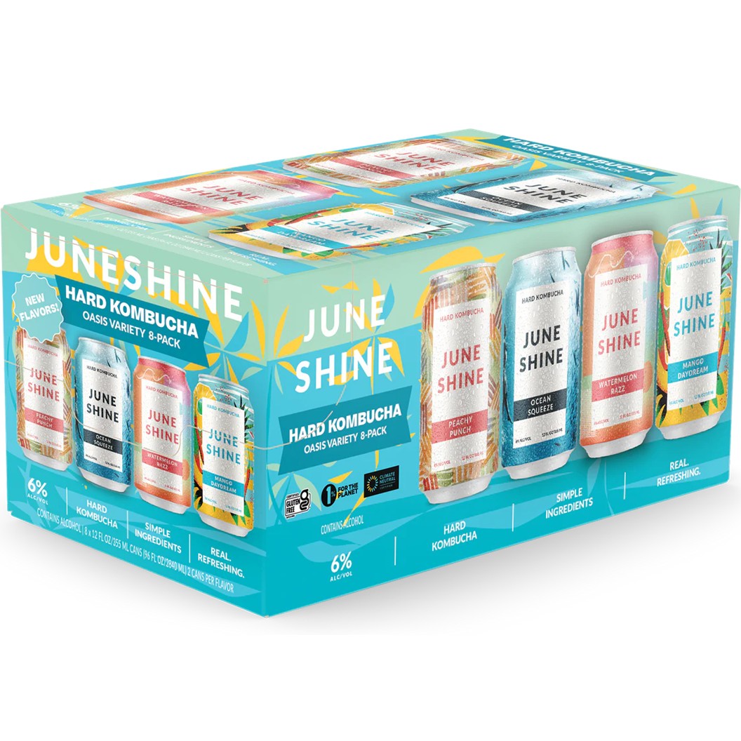 Juneshine Hard Kombucha Oasis Variety Pack 12oz. Can