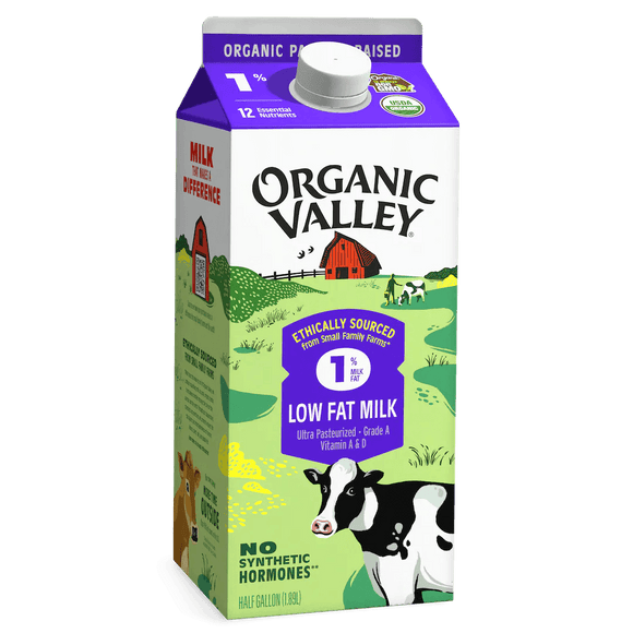 Organic Valley 1% Milk Half Gallon - Greenwich Village Farm