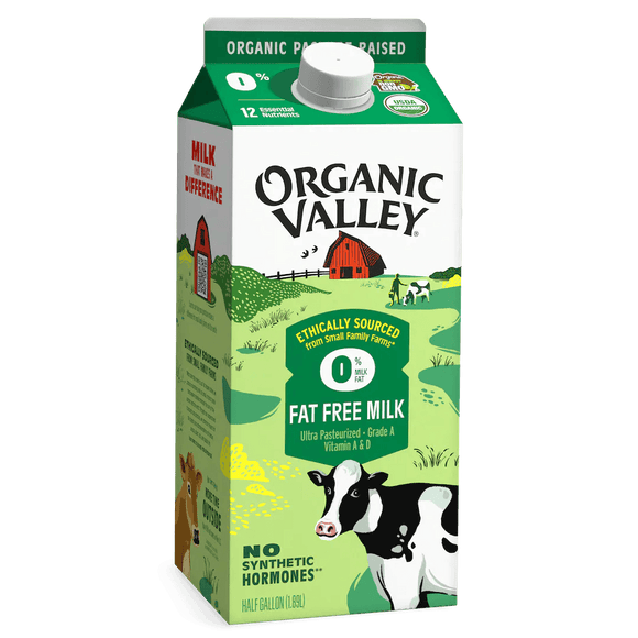 Organic Valley Fat Free Milk Half Gallon - Greenwich Village Farm