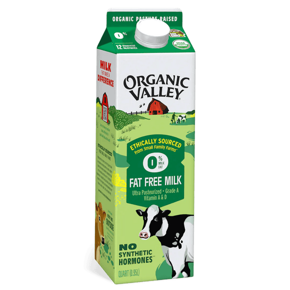 Organic Valley Fat Free Milk Quarts - Greenwich Village Farm
