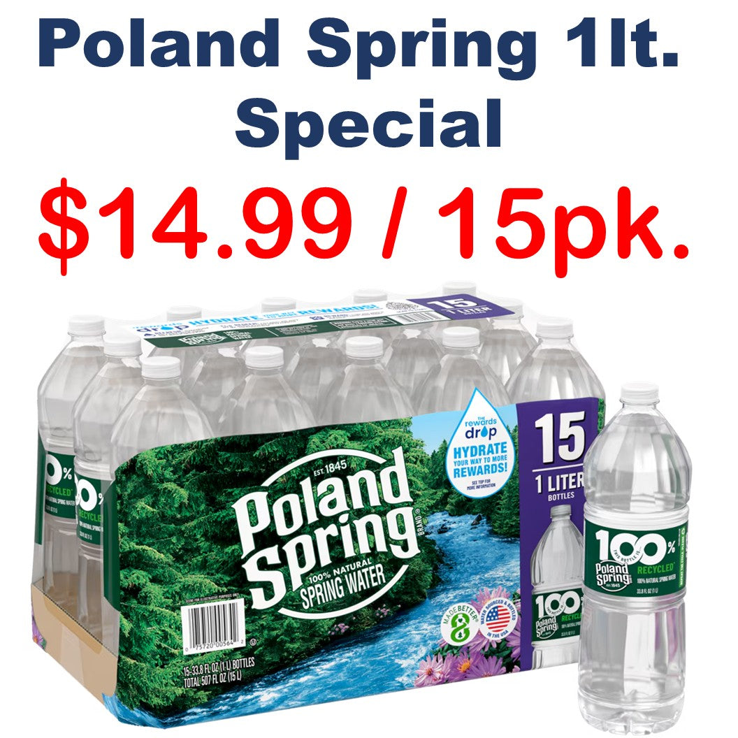 Poland Spring Water 1 Liter 15-Pack Special