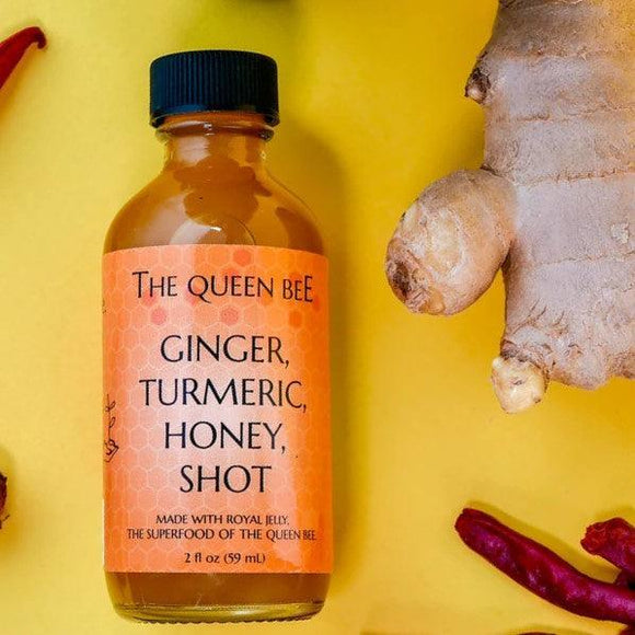 The Queen Bee Ginger Turmeric Honey Shot 2oz. - Greenwich Village Farm