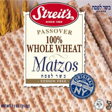 Streit's 100% Whole Wheat Matzos 11oz.