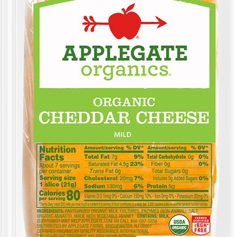 Applegate Organic Cheddar Sliced Cheese 5oz. - Greenwich Village Farm