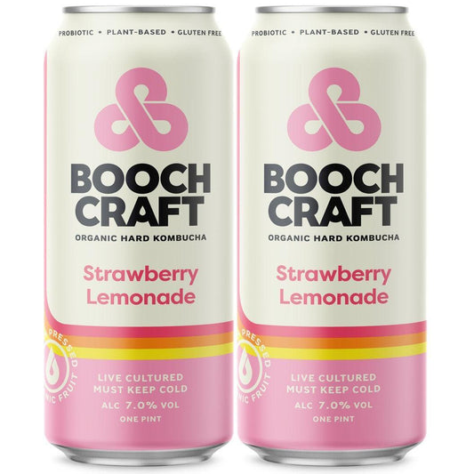 Booch Craft Hard Kombucha Strawberry Lemonade 16oz. Can - Greenwich Village Farm