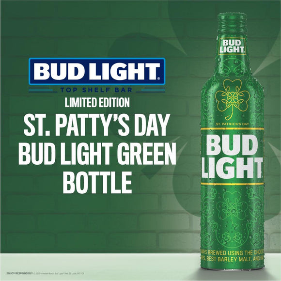 Bud Light St. Patrick's Day 16oz. Bottle - Greenwich Village Farm