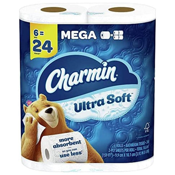 Charmin Toilet Paper Ultra Soft Mega Roll 6 Pack - Greenwich Village Farm