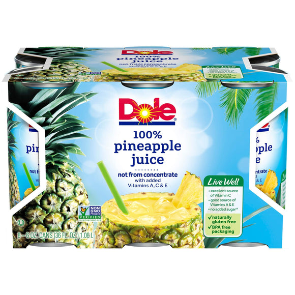 Dole Pineapple Juice 6-6oz. Can. - Greenwich Village Farm