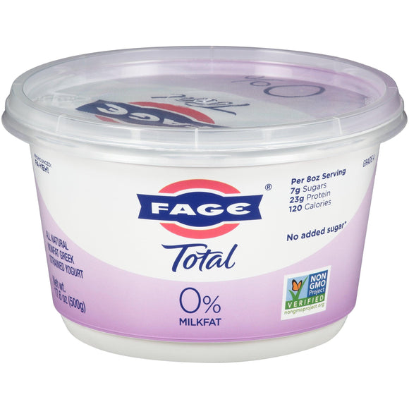 Fage Total Yogurt 0% Plain 17.6oz. - Greenwich Village Farm