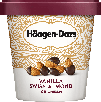 Haagen Dazs Ice Cream Vanilla Swiss Almond 14oz. - Greenwich Village Farm