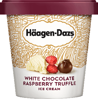 Haagen Dazs Ice Cream White Chocolate Raspberry Truffle 14oz. - Greenwich Village Farm