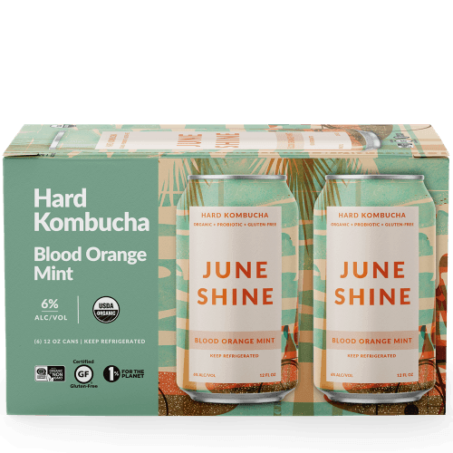 Juneshine Hard Kombucha Blood Orange Mint 12oz. Can - Greenwich Village Farm