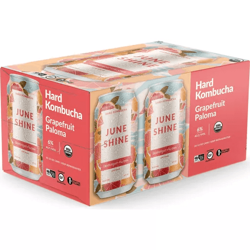 Juneshine Hard Kombucha Grapefruit Paloma 12oz. Can - Greenwich Village Farm