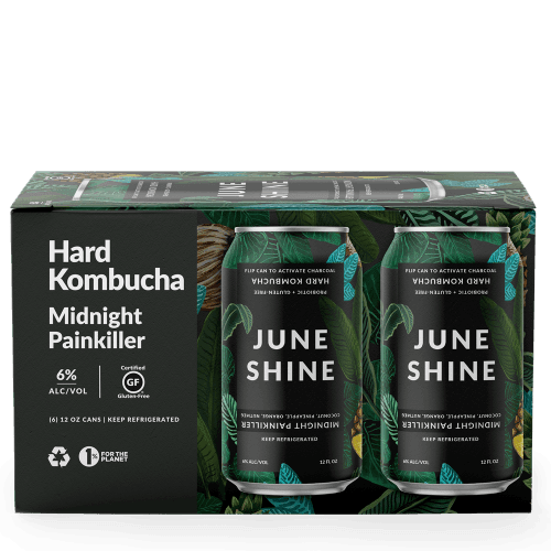 Juneshine Hard Kombucha Midnight Painkiller 12oz. Can - Greenwich Village Farm