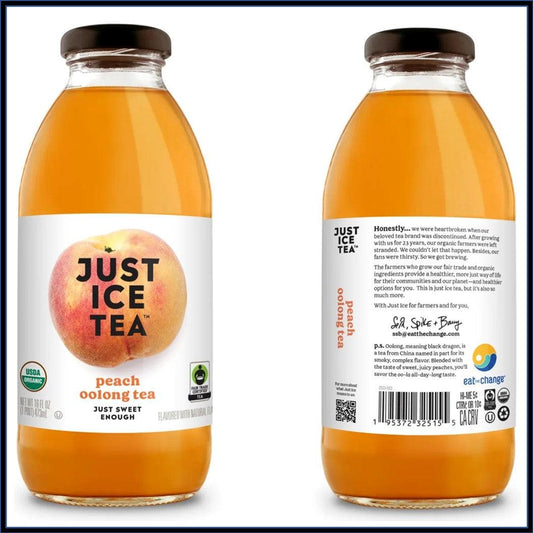 Just Ice Tea Peach Oolong 16oz. - Greenwich Village Farm