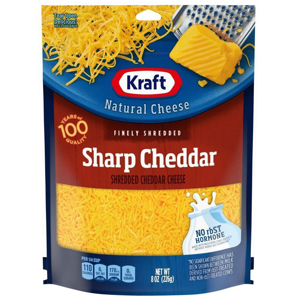 Kraft Shredded Sharp Cheddar Cheese - 8oz. - Greenwich Village Farm