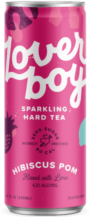 Loverboy Hard Tea Hibiscus Pom 12oz. Can - Greenwich Village Farm