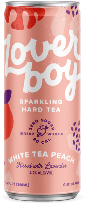 Loverboy Hard Tea White Tea Peach 12oz. Can - Greenwich Village Farm