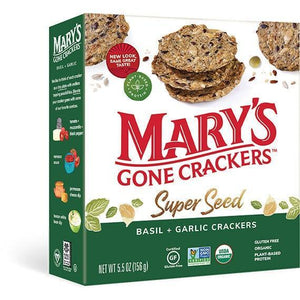 Mary's Gone Crackers Basil & Garlic 5.5oz. - Greenwich Village Farm