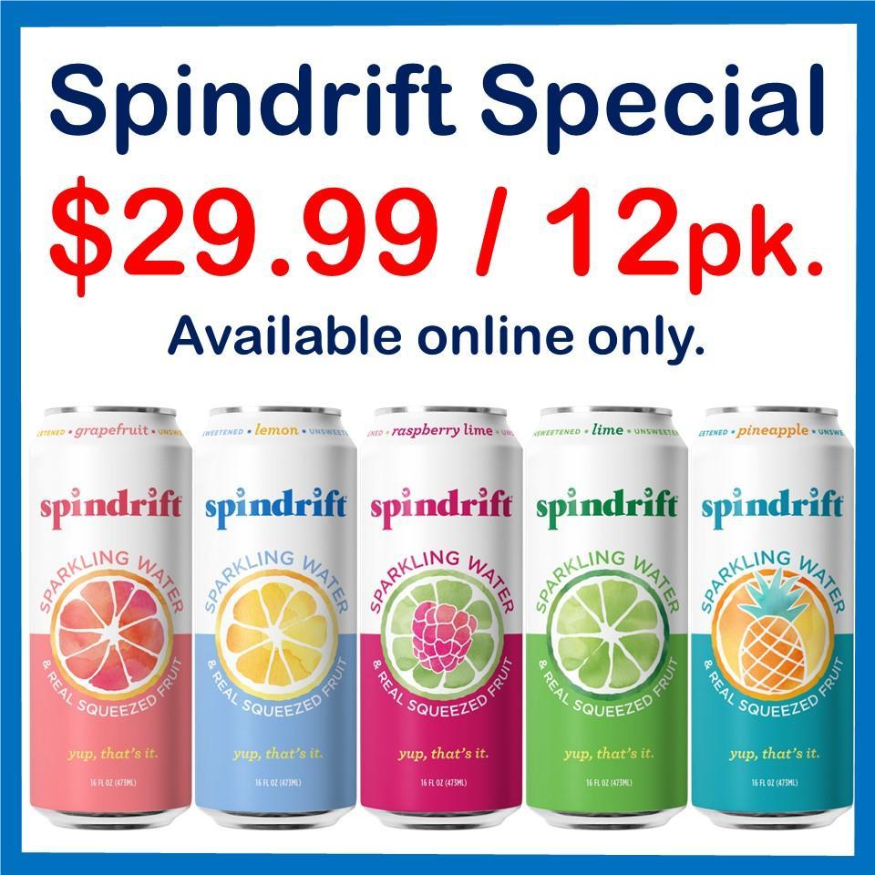 Spindrift Sparkling Water 16oz. Can Case Special - Greenwich Village Farm