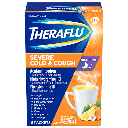 Theraflu Severe Cold Nighttime 6 Packets - Greenwich Village Farm