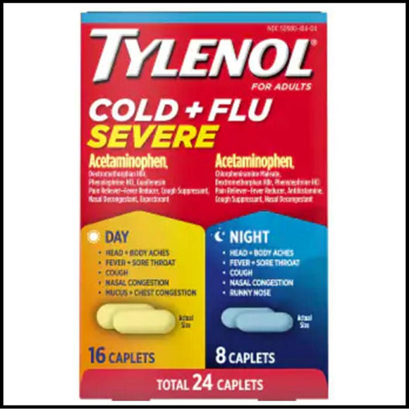 Tylenol Cold + Flu Severe 24 Caplets - Greenwich Village Farm