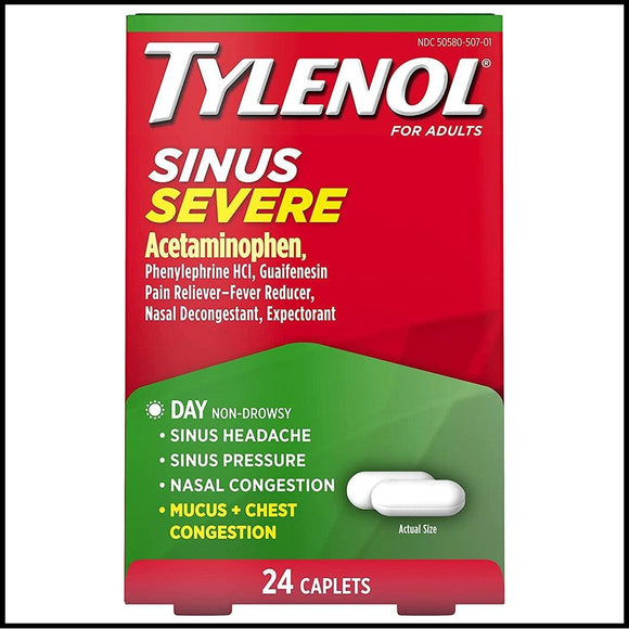 Tylenol Sinus Severe 24 Caplets - Greenwich Village Farm